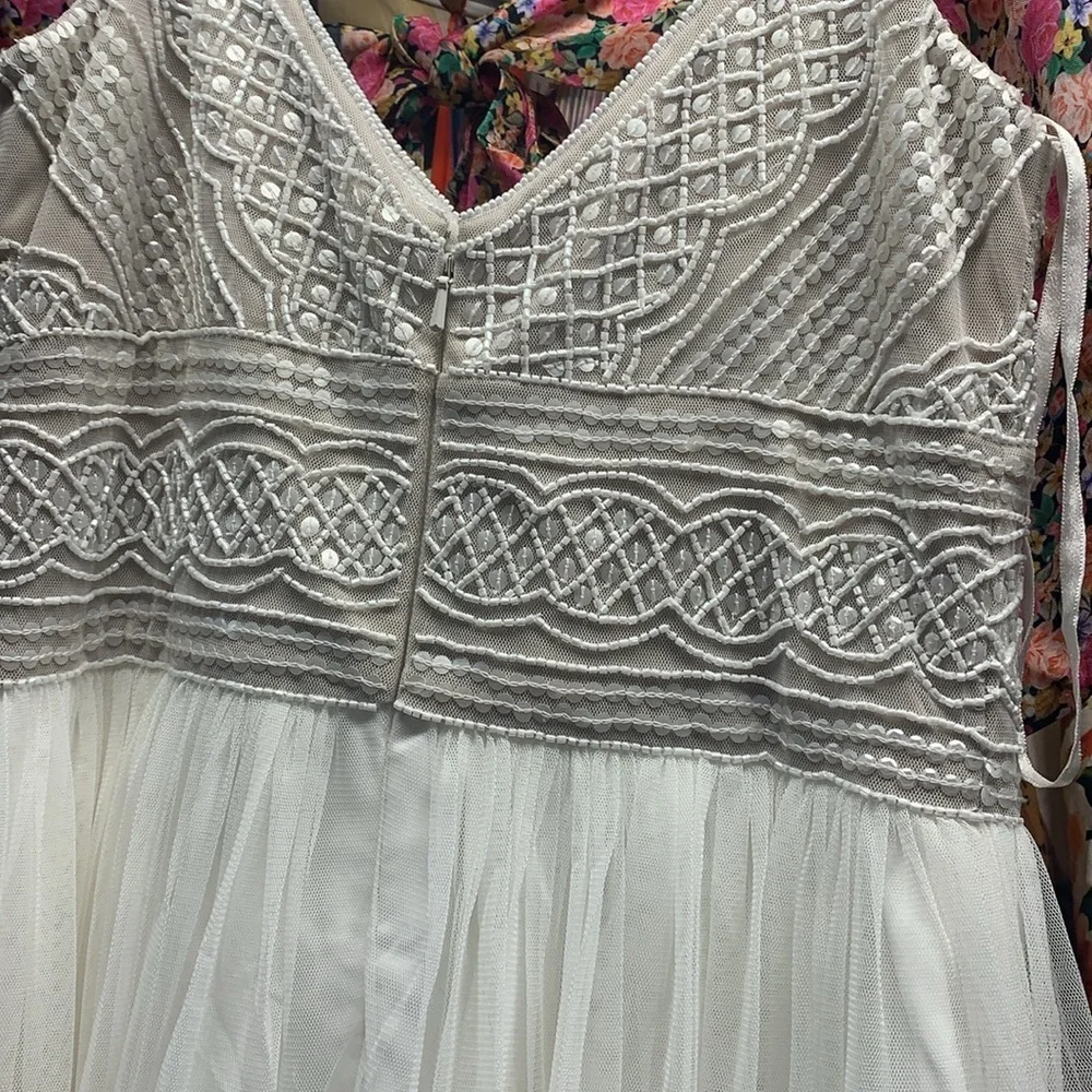 NWT Adrianna Papell x BHLDN Violetta Wedding Dress Gown Beaded Tulle 2 - Picture 4 of 5